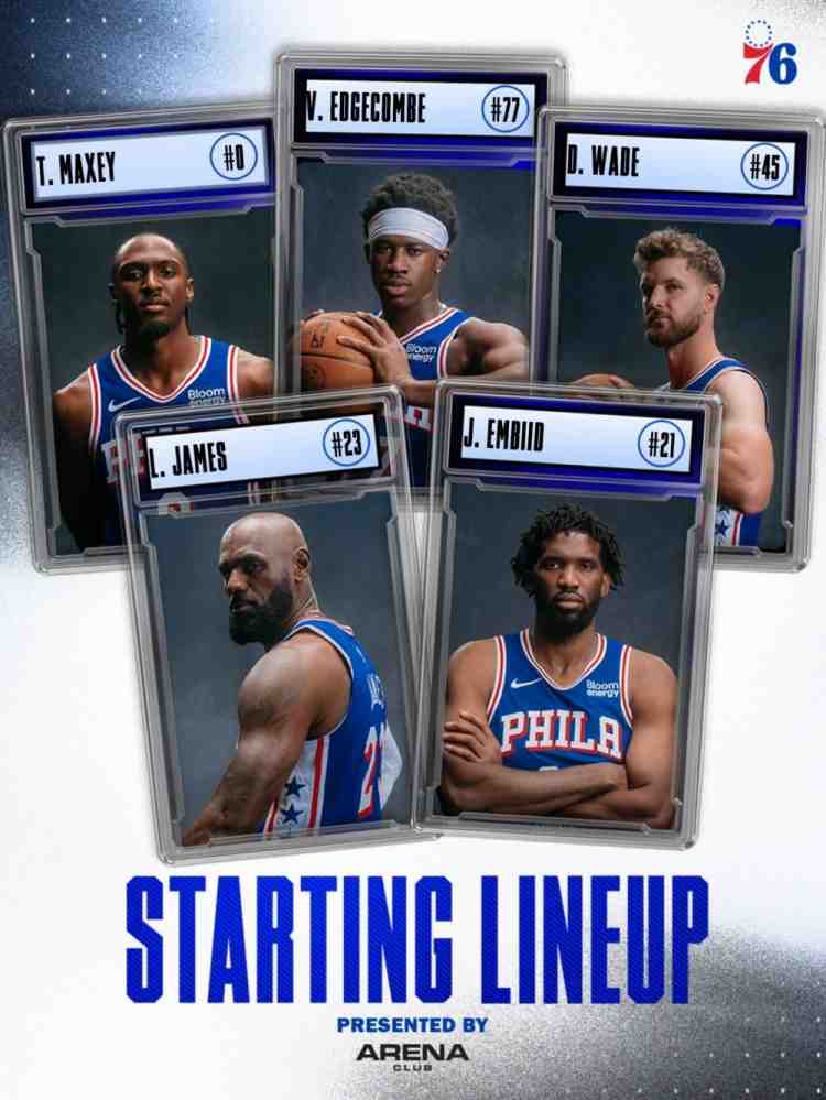 NBA杯再战尼克斯!76人首发:马克西 VJ 詹姆斯 韦德 恩比德